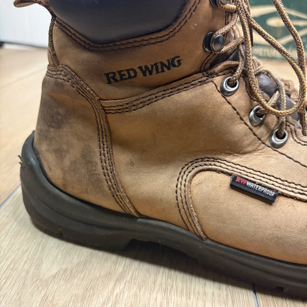 Red Wing King Toe 2240 Mens 9.5 E2 Waterproof Safety Toe Work Boots Tan Leather